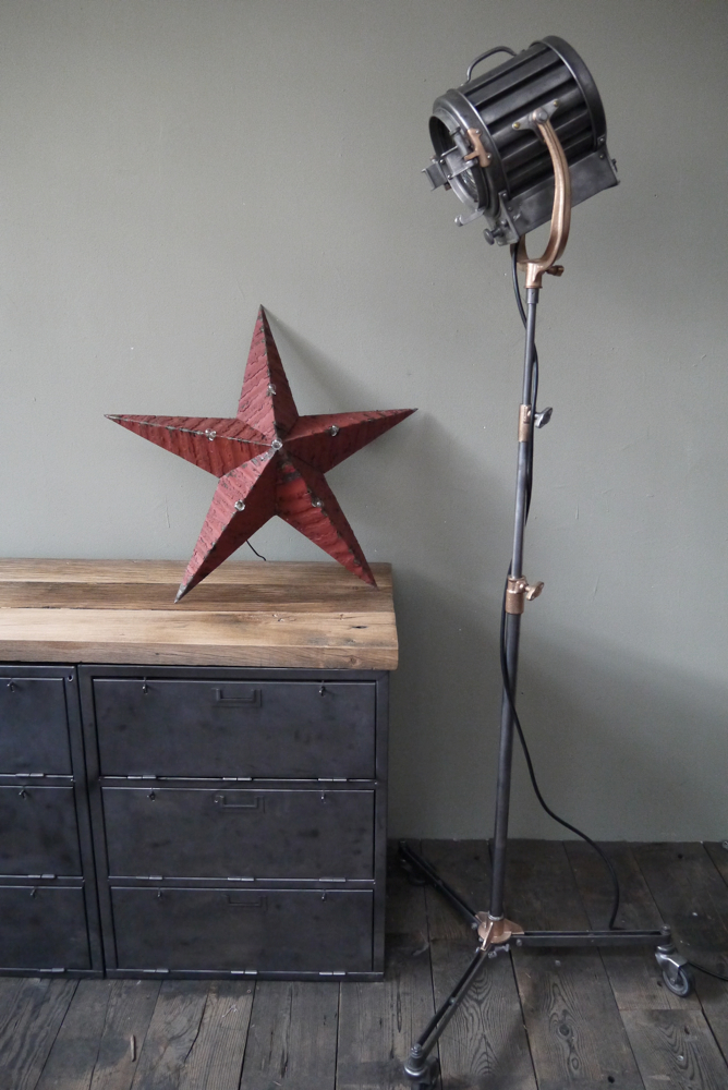 Tres rare ancien projecteur cinema hollywood Richardson 1930/40 pied cinema roulette – Image 3