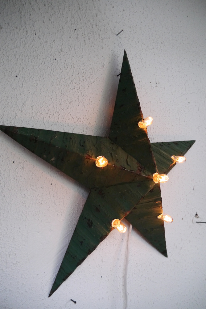 etoile de grange lumineuse Amish zinc verte 55 cm – Image 6