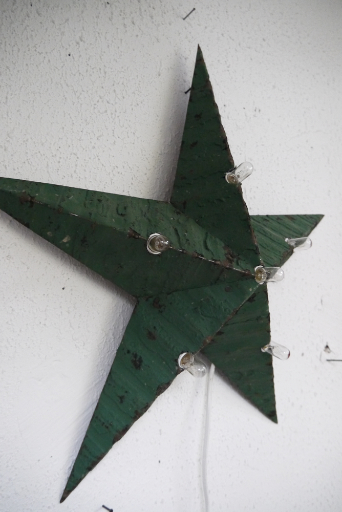 etoile de grange lumineuse Amish zinc verte 55 cm – Image 8