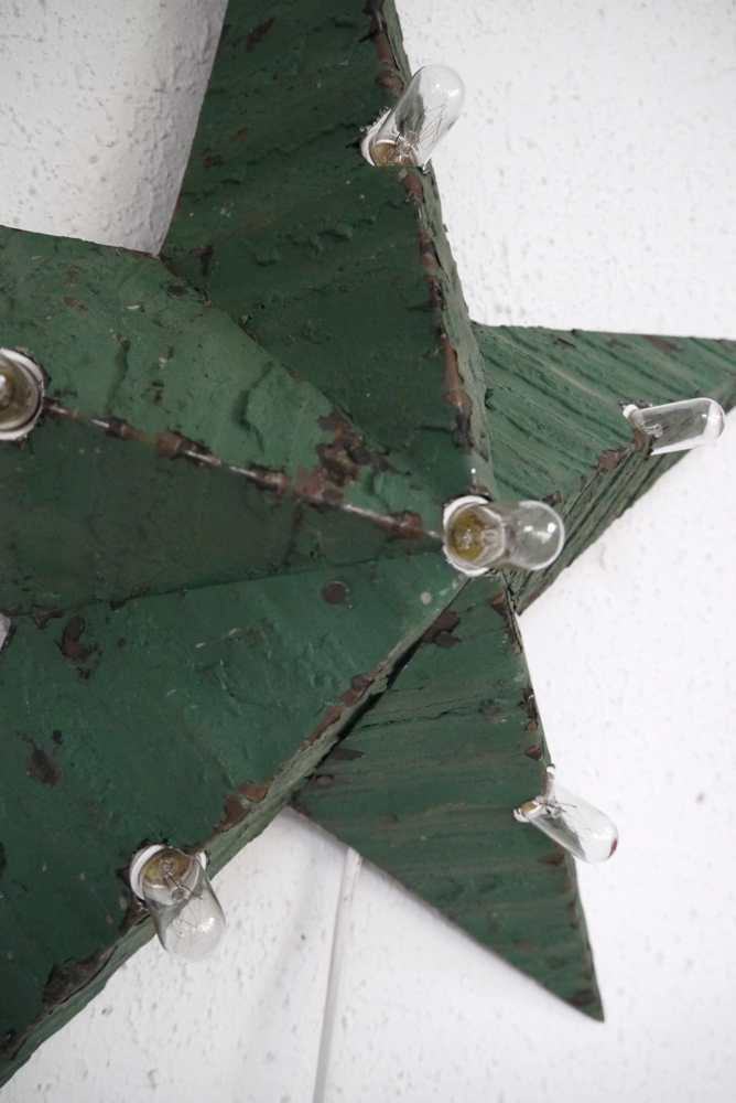 etoile de grange lumineuse Amish zinc verte 55 cm – Image 9