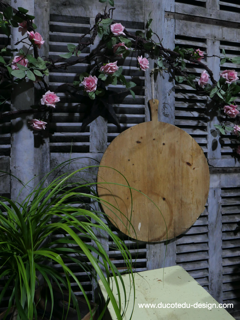 ancienne planche a decouper ronde en bois – Image 2