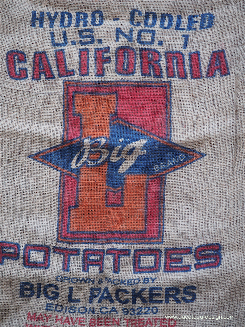 Ancien sac à pomme de terre americain, déco vintage USA – Image 4