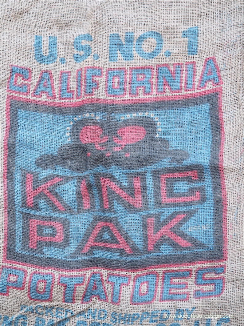 Ancien sac à pomme de terre americain, déco vintage USA – Image 4