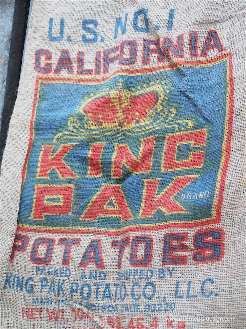 Ancien sac à pomme de terre americain, déco vintage USA – Image 7