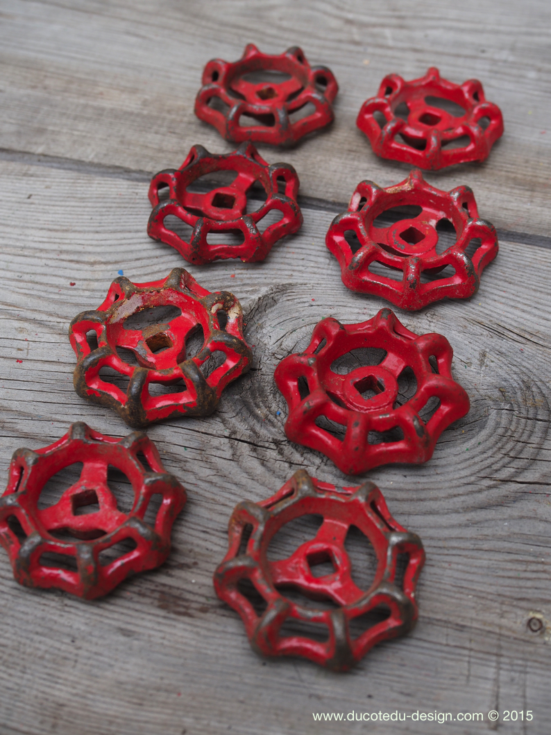 Lot d'anciennes vannes d'usine, ideal en bouton de tiroir indus – Image 3