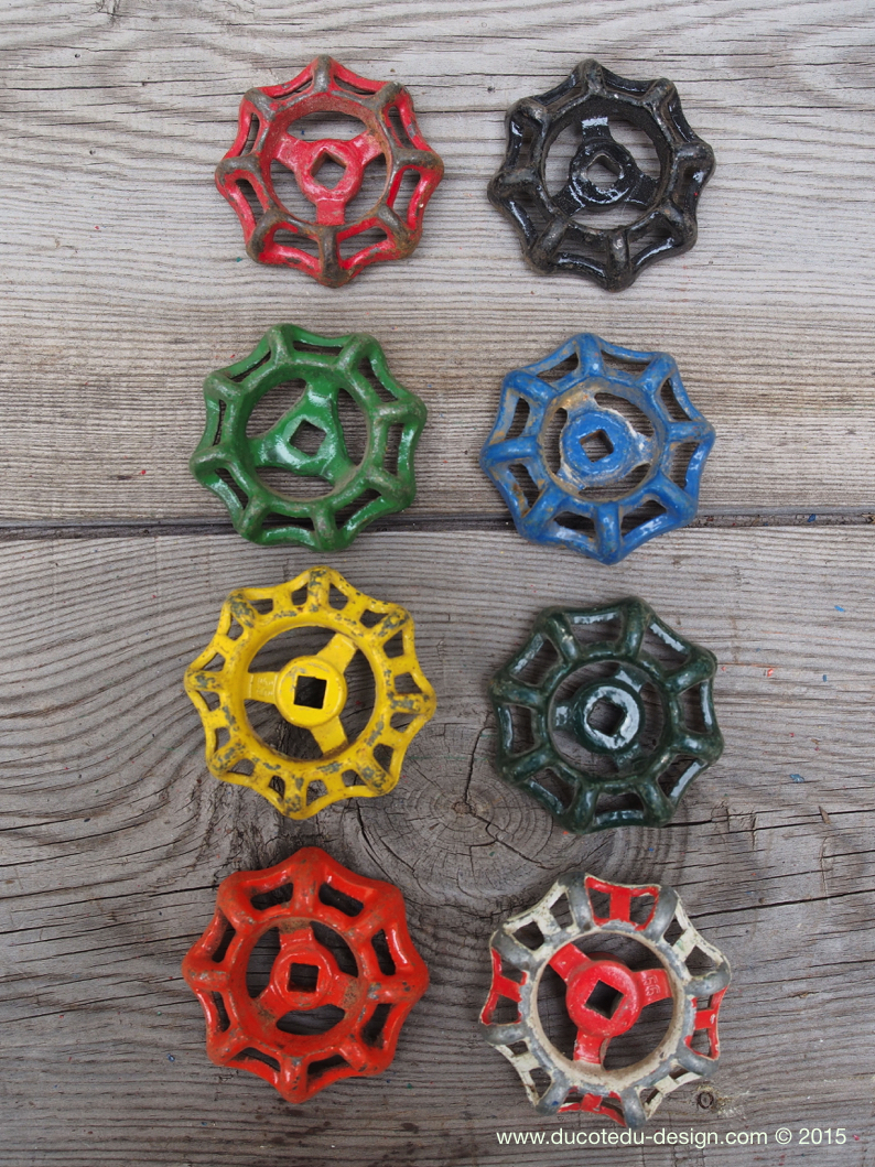 Lot d'anciennes vannes d'usine, ideal en bouton de tiroir indus – Image 2