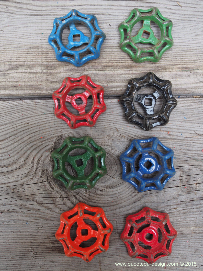 Lot d'anciennes vannes d'usine, ideal en bouton de tiroir indus – Image 2