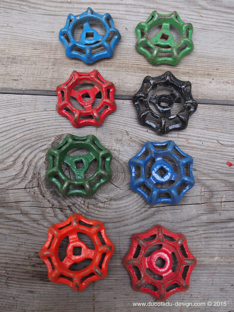 Lot d'anciennes vannes d'usine, ideal en bouton de tiroir indus – Image 3