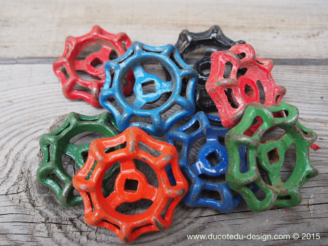 Lot d'anciennes vannes d'usine, ideal en bouton de tiroir indus – Image 6