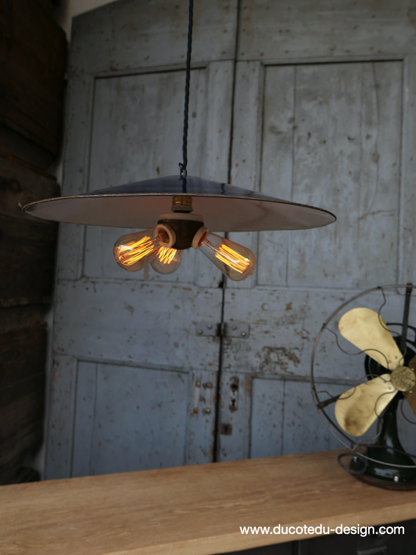 abat jour tres grand Americain lampe industrielle americaine systeme benjamin 3 light – Image 2