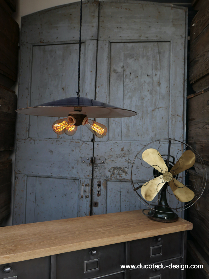 abat jour tres grand Americain lampe industrielle americaine systeme benjamin 3 light – Image 4