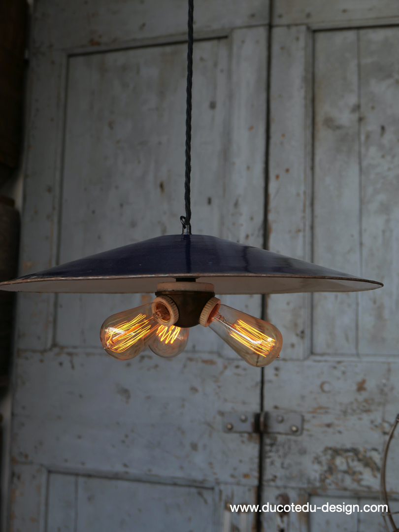 abat jour tres grand Americain lampe industrielle americaine systeme benjamin 3 light – Image 3
