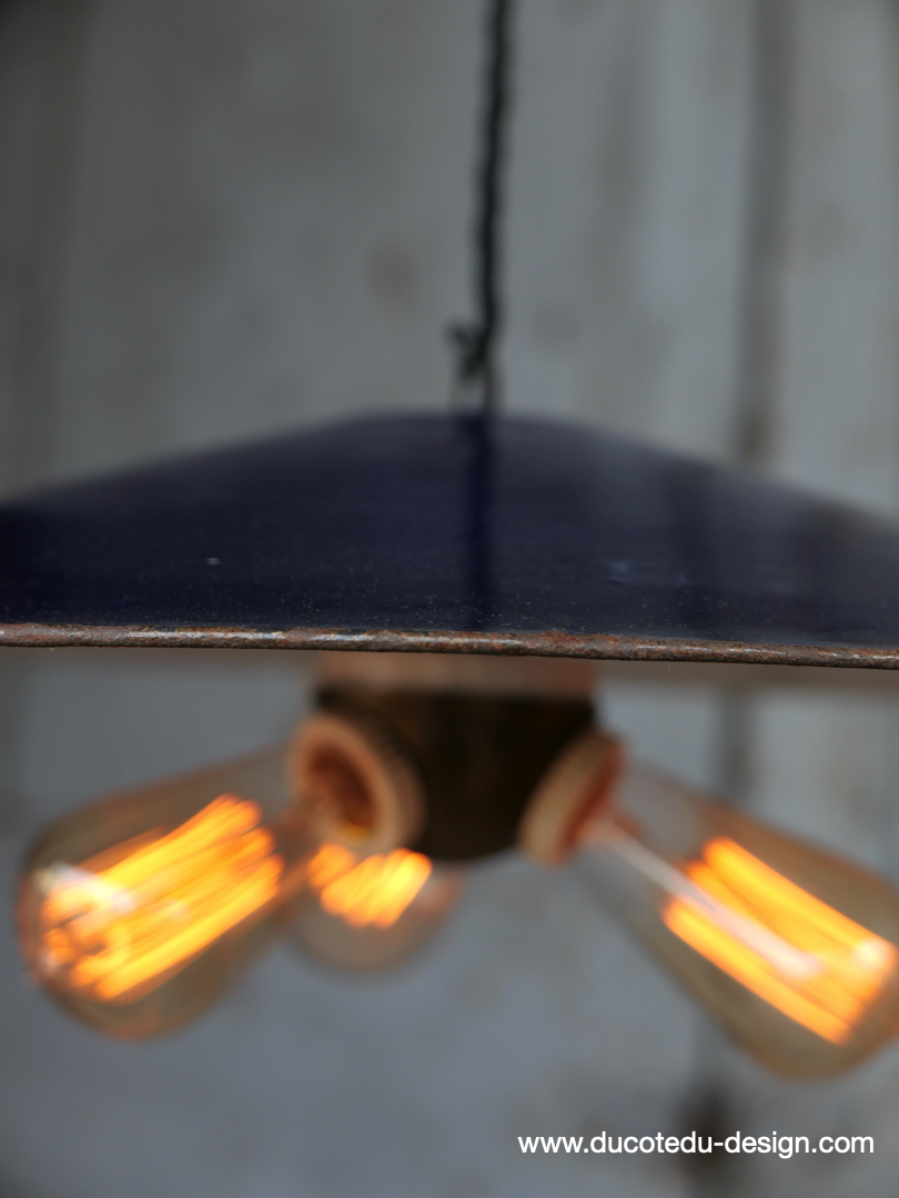 abat jour tres grand Americain lampe industrielle americaine systeme benjamin 3 light – Image 6