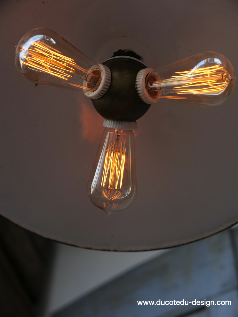 abat jour tres grand Americain lampe industrielle americaine systeme benjamin 3 light – Image 7