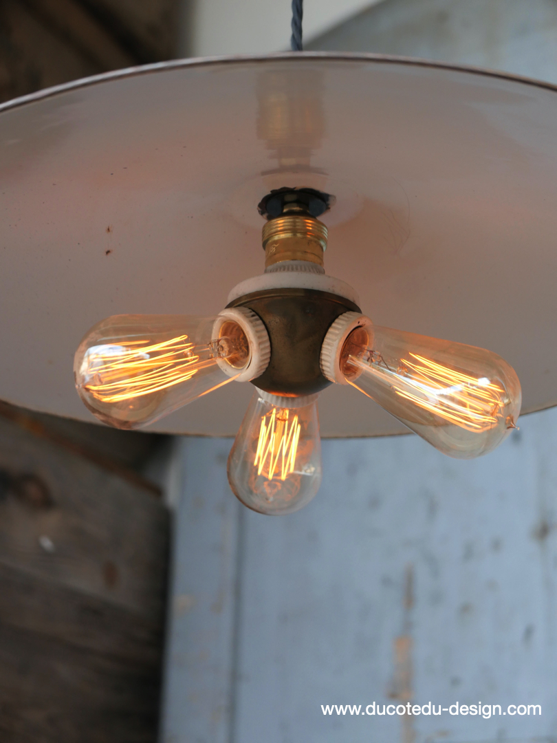 abat jour tres grand Americain lampe industrielle americaine systeme benjamin 3 light – Image 13