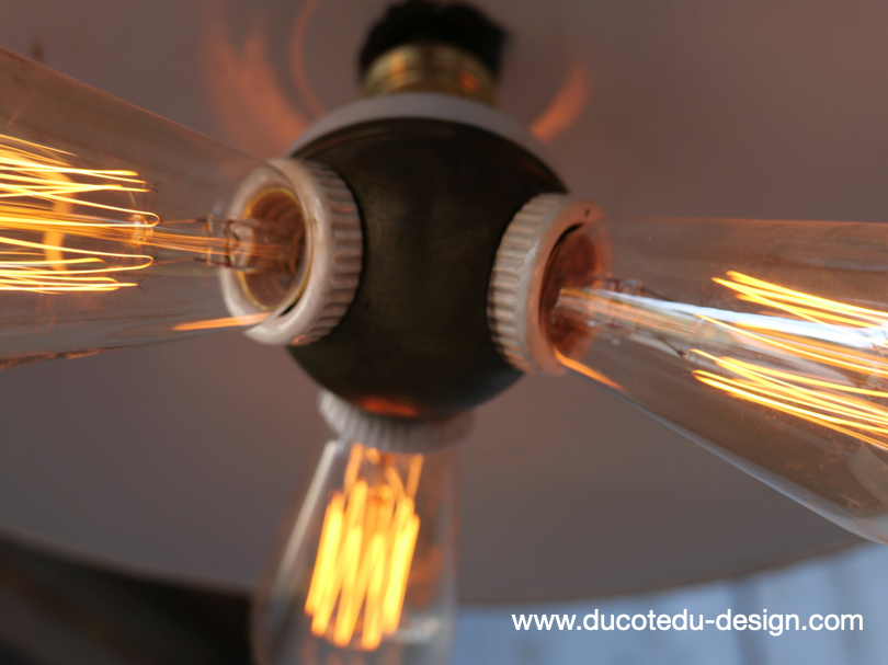 abat jour tres grand Americain lampe industrielle americaine systeme benjamin 3 light – Image 16