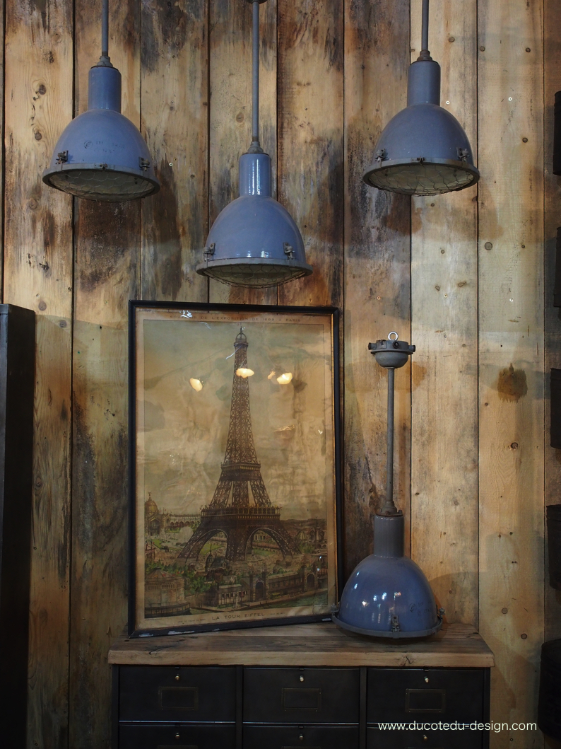 suspension abat jour emaillee gris lampe industrielle bauhaus – Image 2