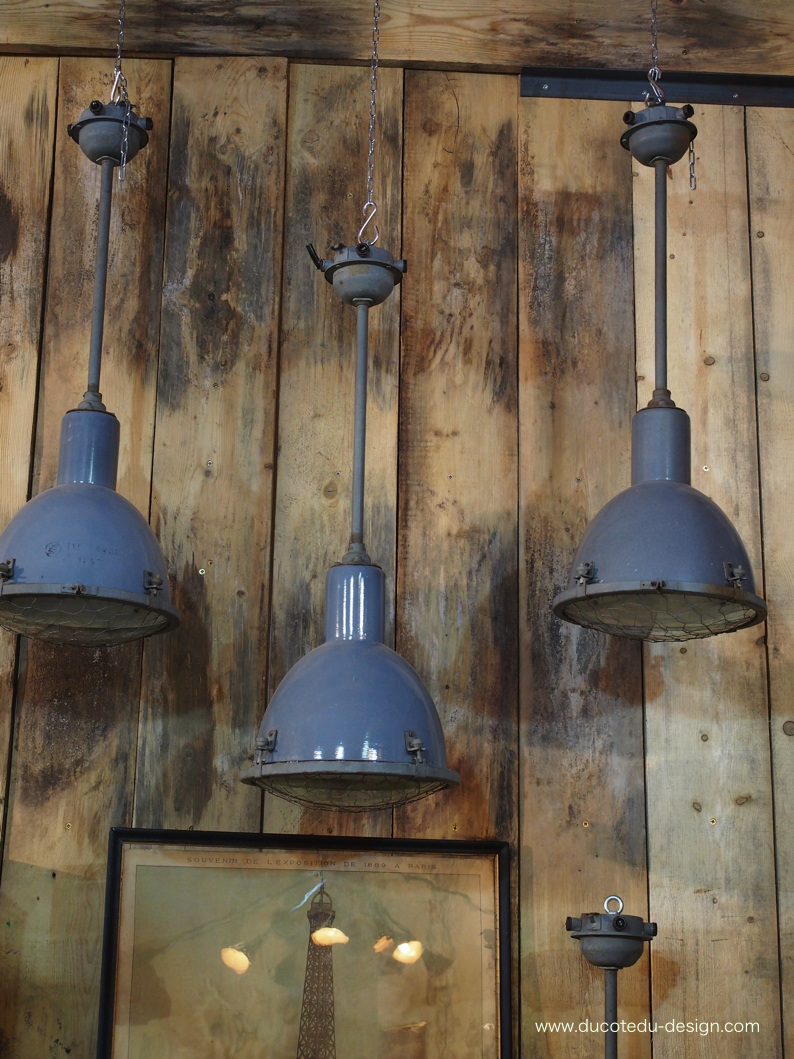 suspension abat jour emaillee gris lampe industrielle bauhaus – Image 3
