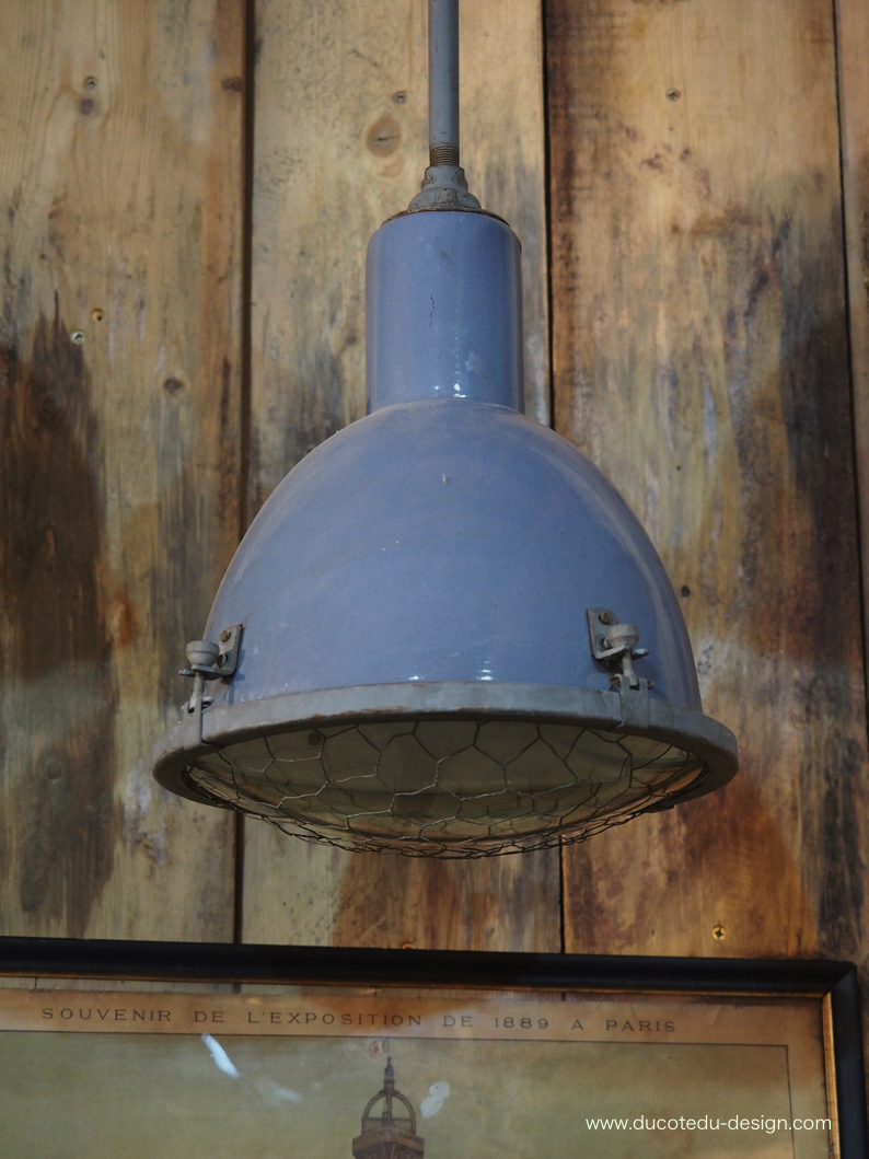 suspension abat jour emaillee gris lampe industrielle bauhaus – Image 4