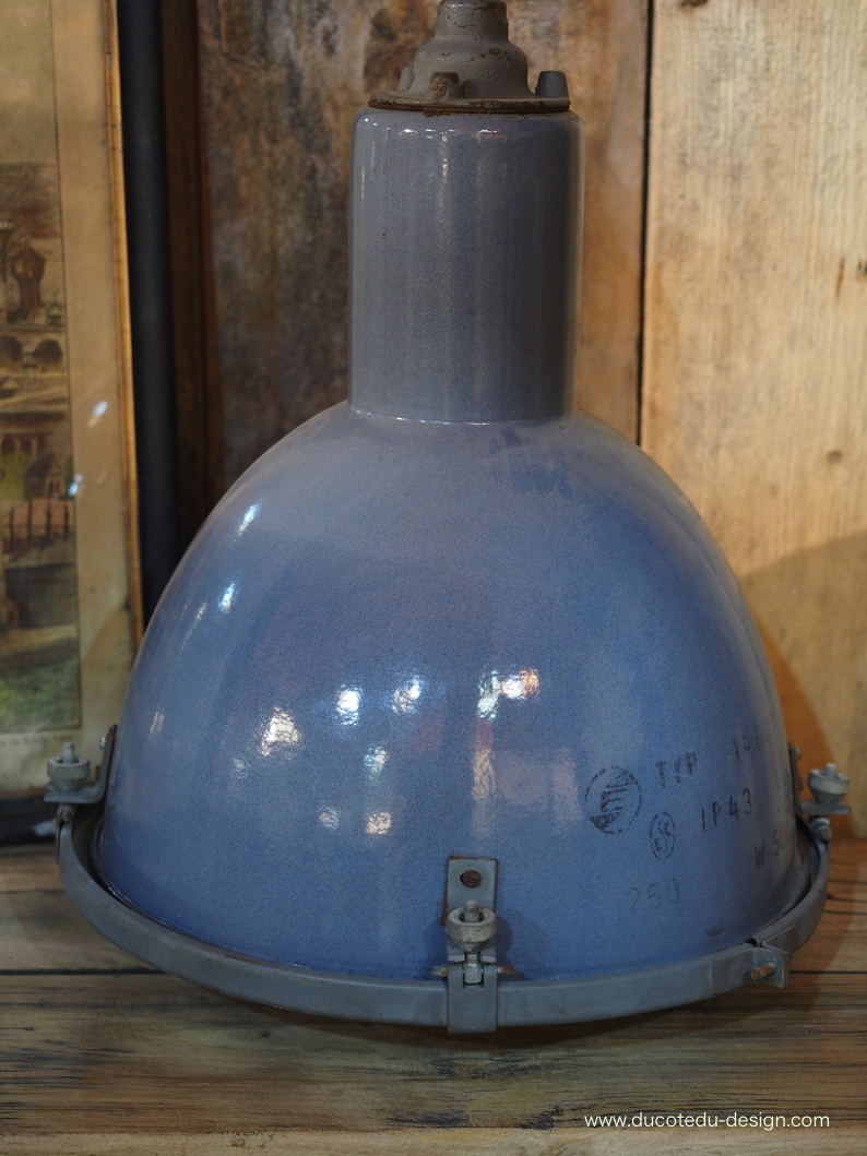 suspension abat jour emaillee gris lampe industrielle bauhaus – Image 5