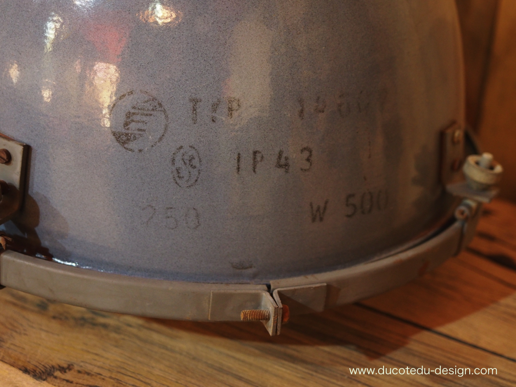 suspension abat jour emaillee gris lampe industrielle bauhaus – Image 8