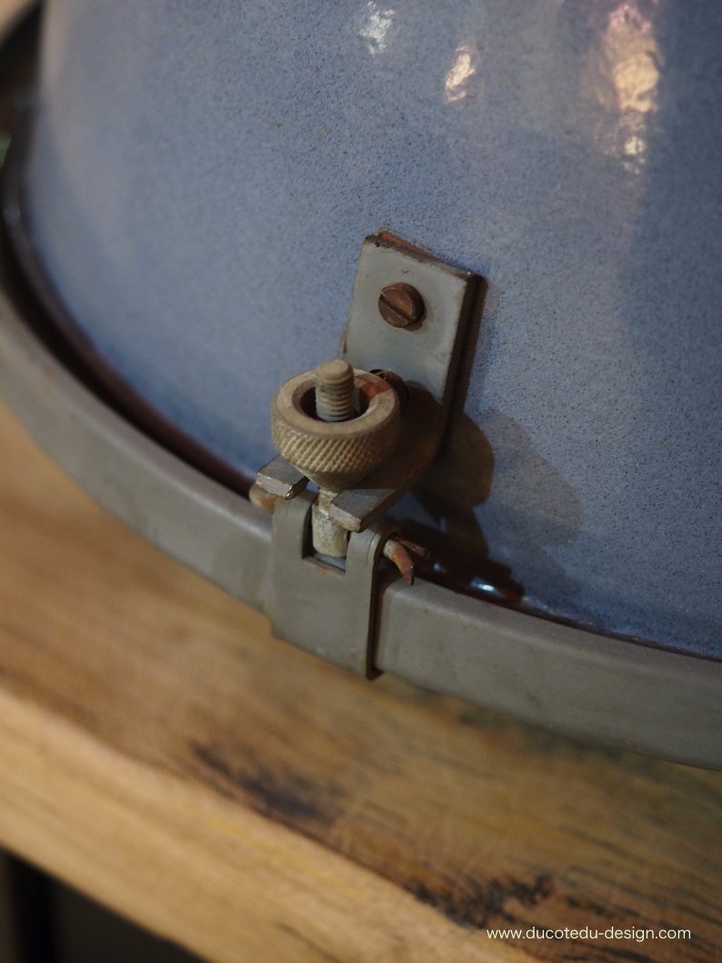 suspension abat jour emaillee gris lampe industrielle bauhaus – Image 9