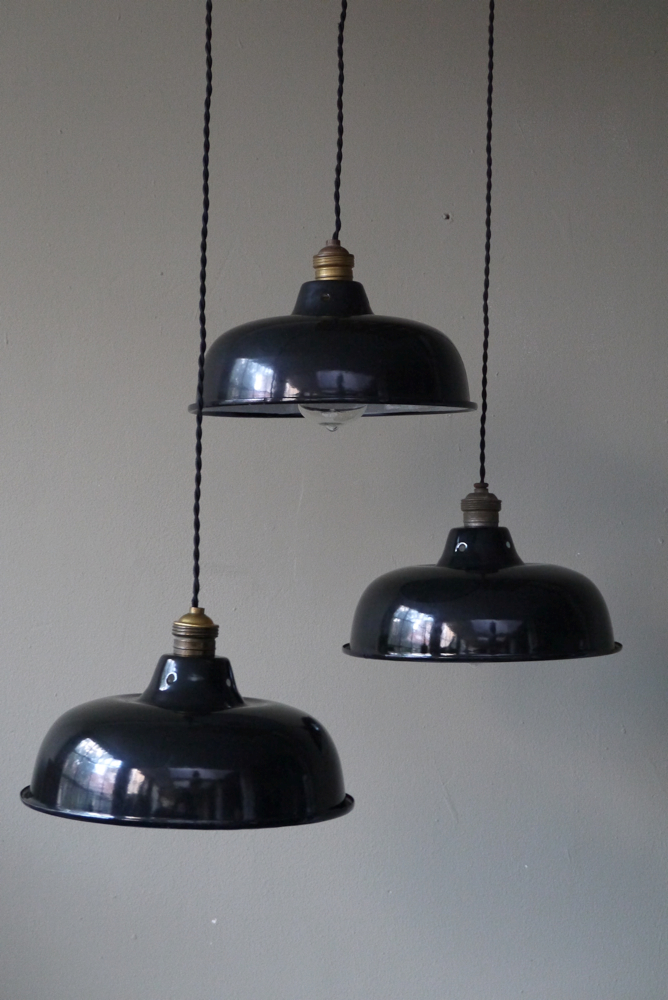 abat jour emaillee lampe industrielle noire – Image 2