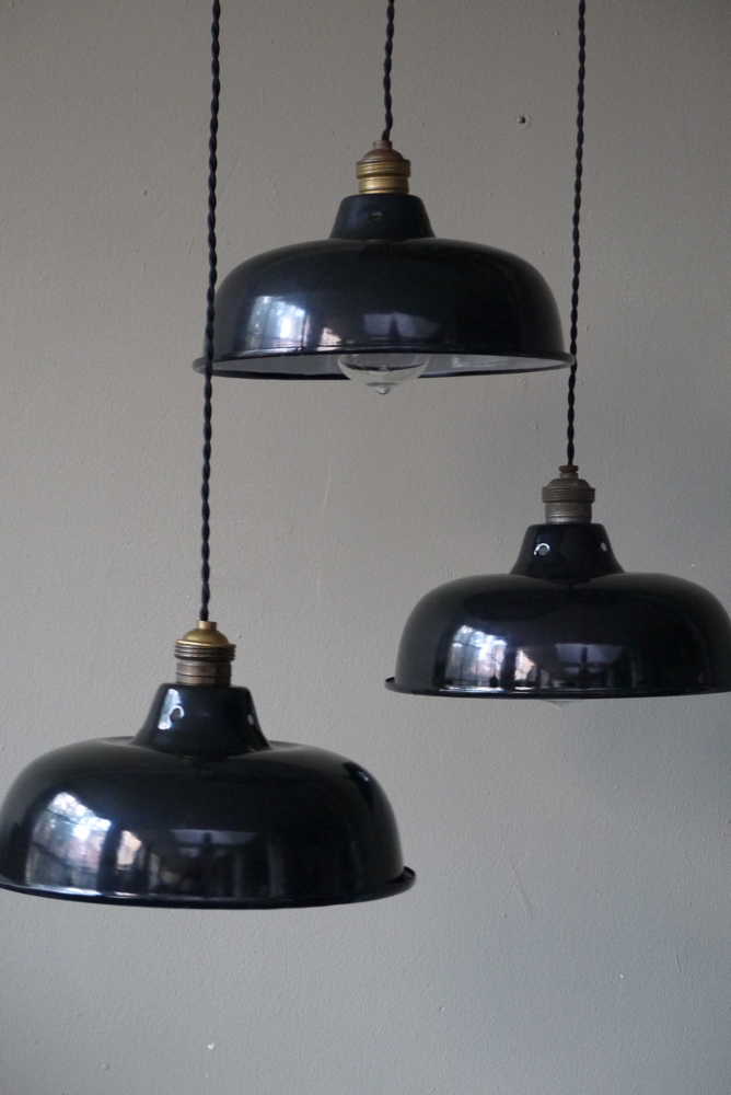 abat jour emaillee lampe industrielle noire – Image 3