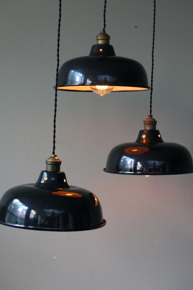 abat jour emaillee lampe industrielle noire – Image 8
