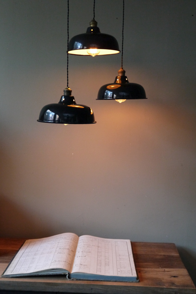 abat jour emaillee lampe industrielle noire – Image 11