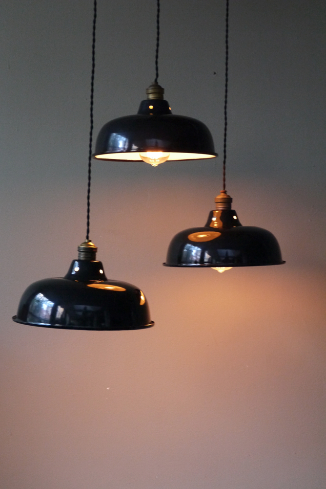 abat jour emaillee lampe industrielle noire – Image 10