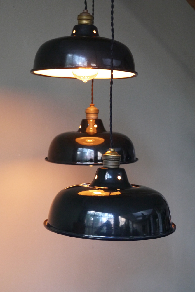 abat jour emaillee lampe industrielle noire – Image 12