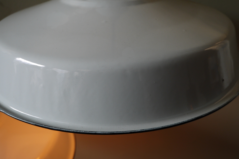 grand abat jour emaillee lampe industrielle blanc – Image 13
