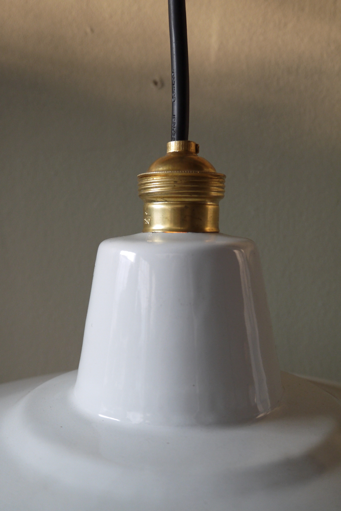 grand abat jour emaillee lampe industrielle blanc – Image 14