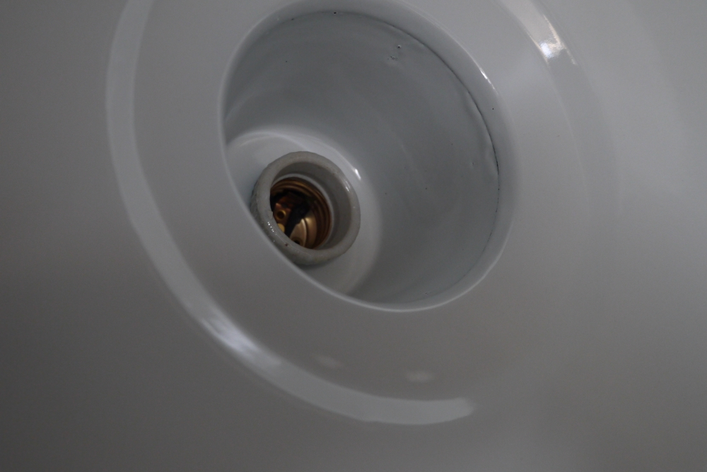 grand abat jour emaillee lampe industrielle blanc – Image 15