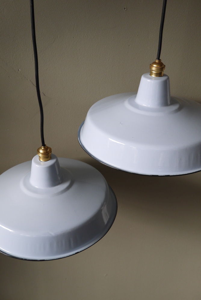 grand abat jour emaillee lampe industrielle bleu – Image 11