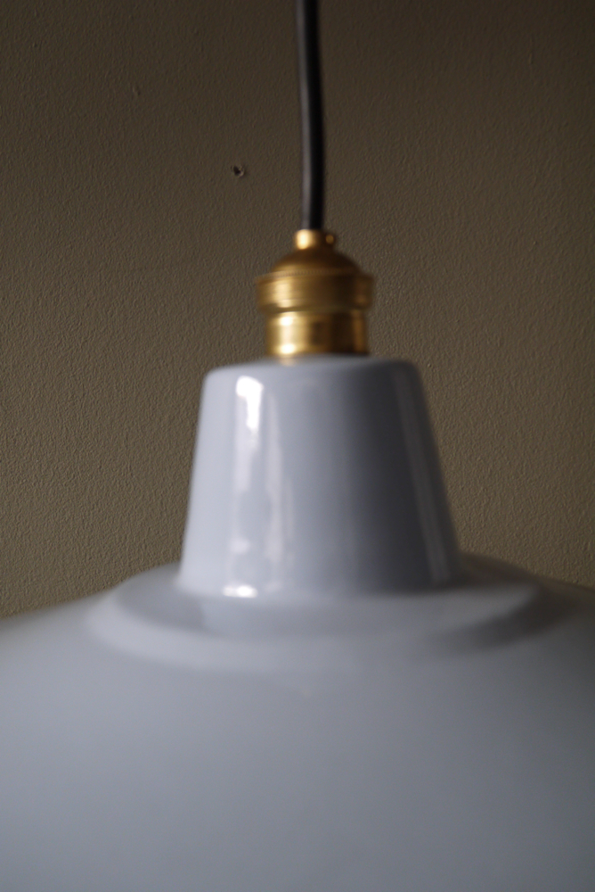 grand abat jour emaillee lampe industrielle bleu – Image 6