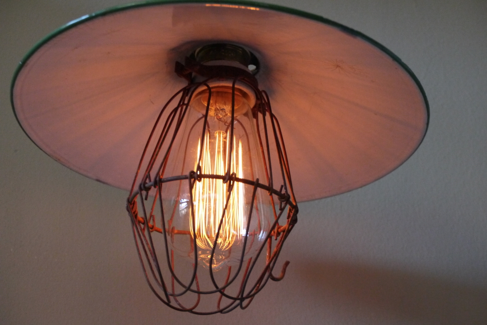 abat jour emaillé vert lampe industrielle americaine – Image 10