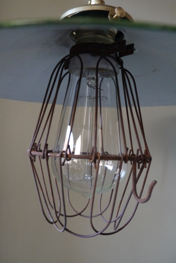 abat jour emaillé vert lampe industrielle americaine – Image 14