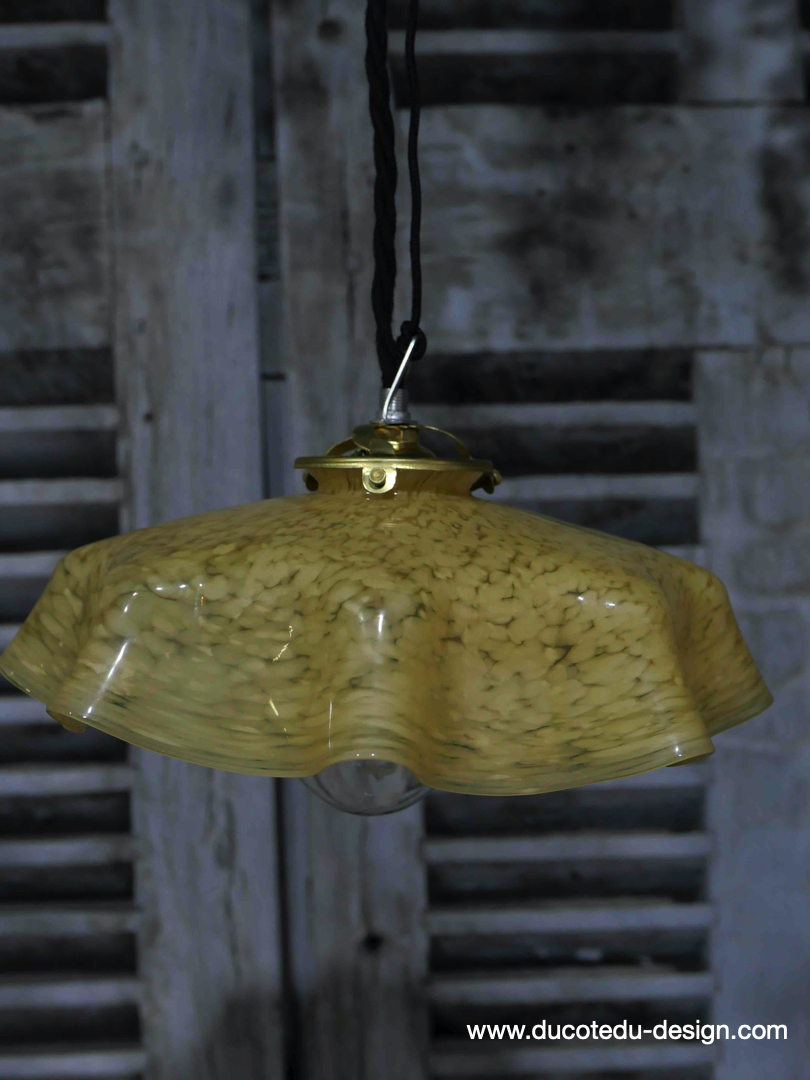 abat jour suspention so chic opaline lampe vintage – Image 11