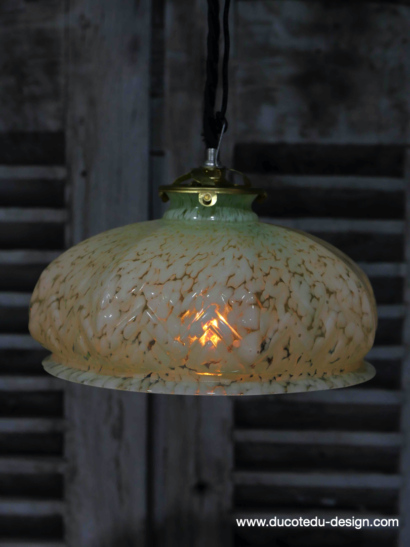 abat jour suspention so chic opaline lampe vintage – Image 2