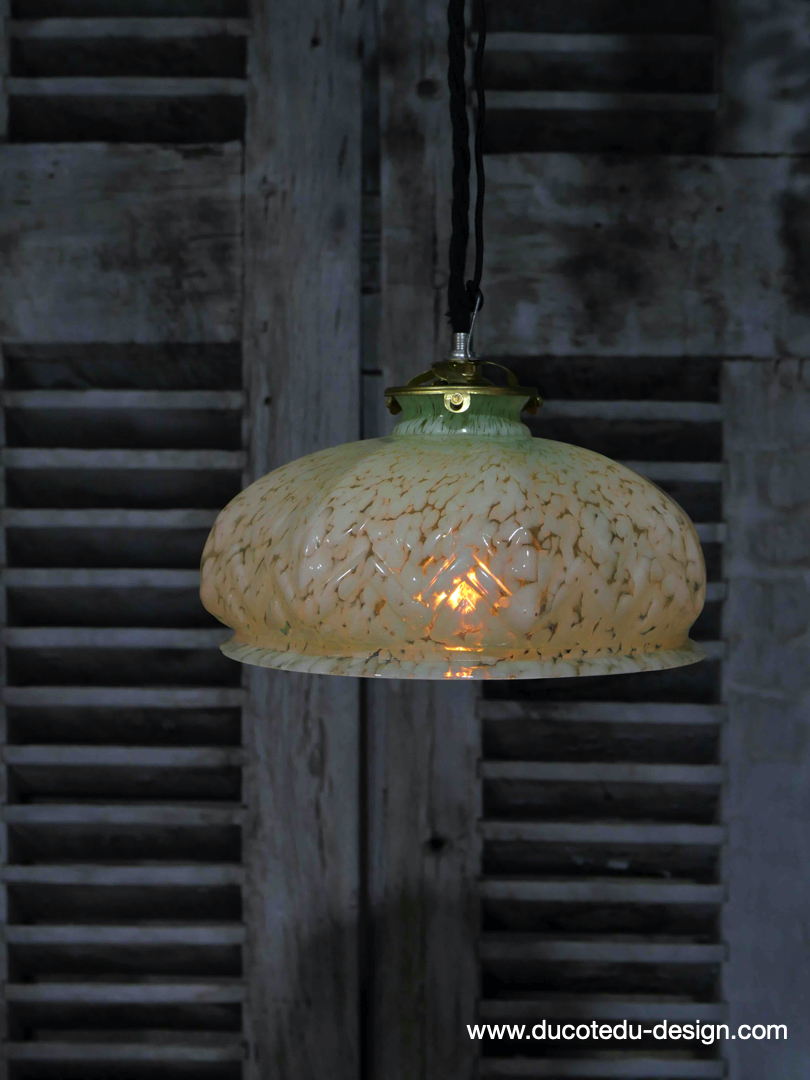 abat jour suspention so chic opaline lampe vintage – Image 3