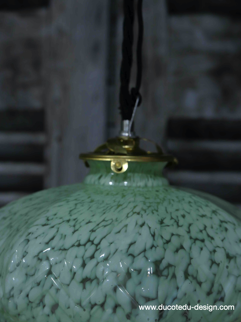 abat jour suspention so chic opaline lampe vintage – Image 9