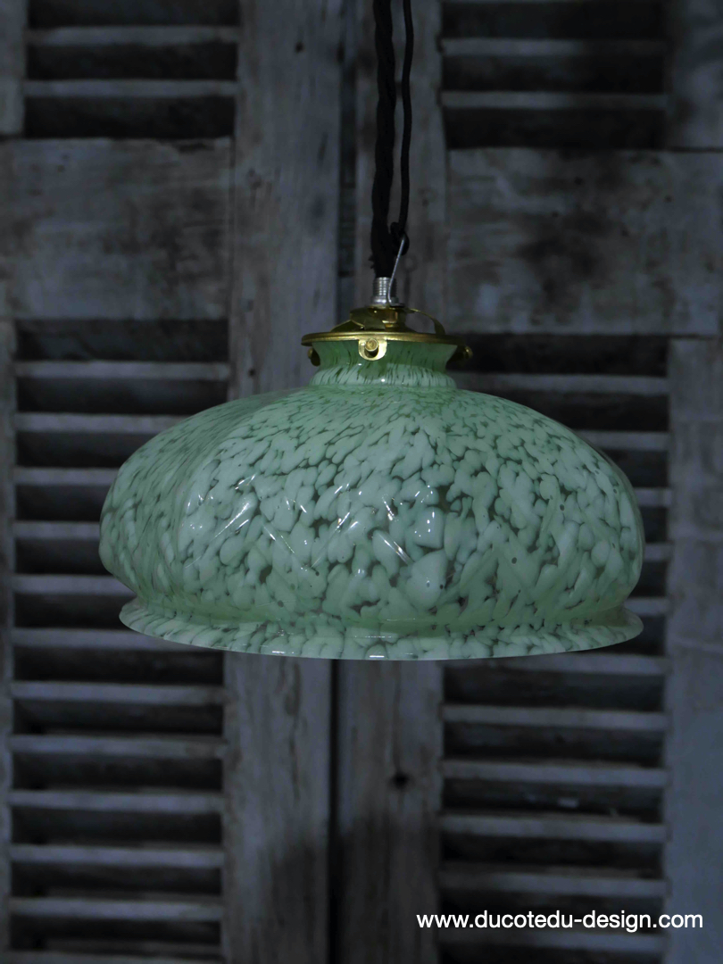 abat jour suspention so chic opaline lampe vintage – Image 4