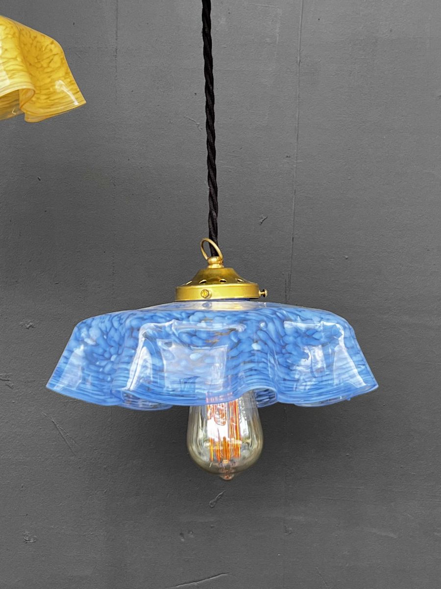 1 abat jour suspention so chic opaline lampe vintage – Image 3