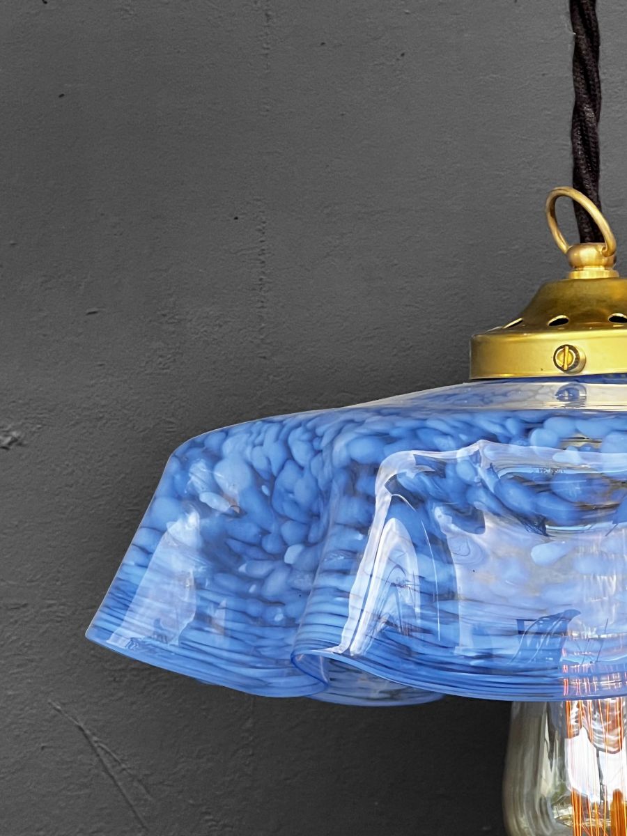 1 abat jour suspention so chic opaline lampe vintage – Image 4