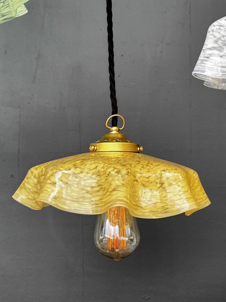 1 abat jour suspention so chic opaline lampe vintage – Image 5