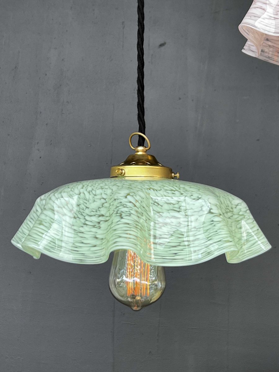 1 abat jour suspention so chic opaline lampe vintage – Image 7