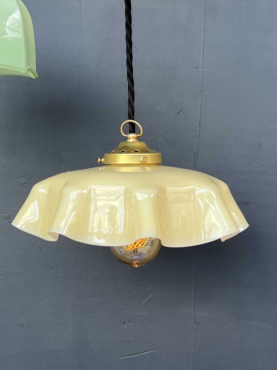 1 abat jour suspention so chic opaline lampe vintage – Image 4