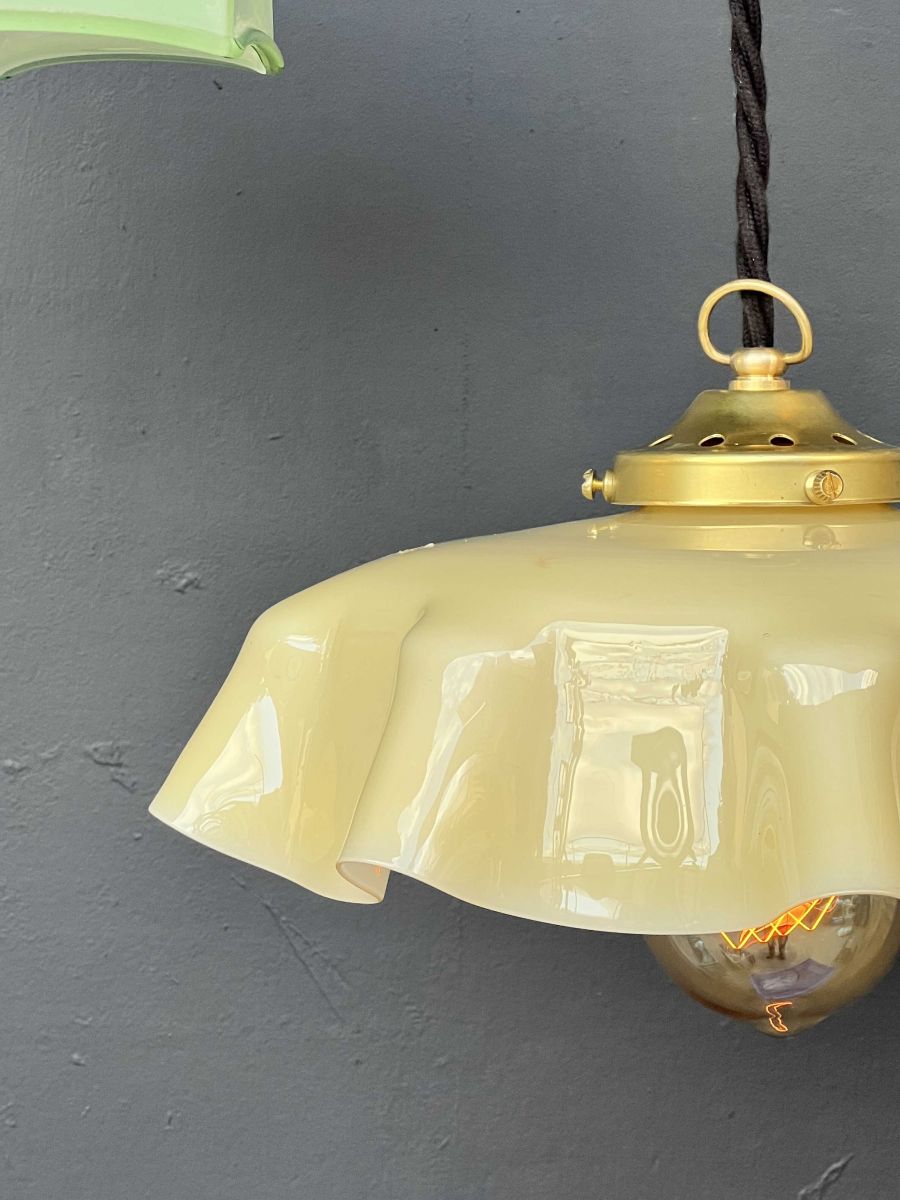 1 abat jour suspention so chic opaline lampe vintage – Image 5